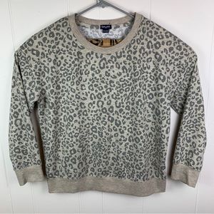 Splendid Sweatshirt Pullover Cheetah Print Tan Women’s Large